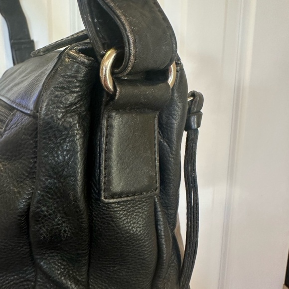 Patchwork Leather Crossbody Bag Purse Black Brown Shoulder Bag - Picture 5 of 10